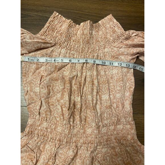 EUC MISA Los Angeles Darla Dress Washed Tile Mini Ruffle Tiered Pink Sz: S - Picture 11 of 12